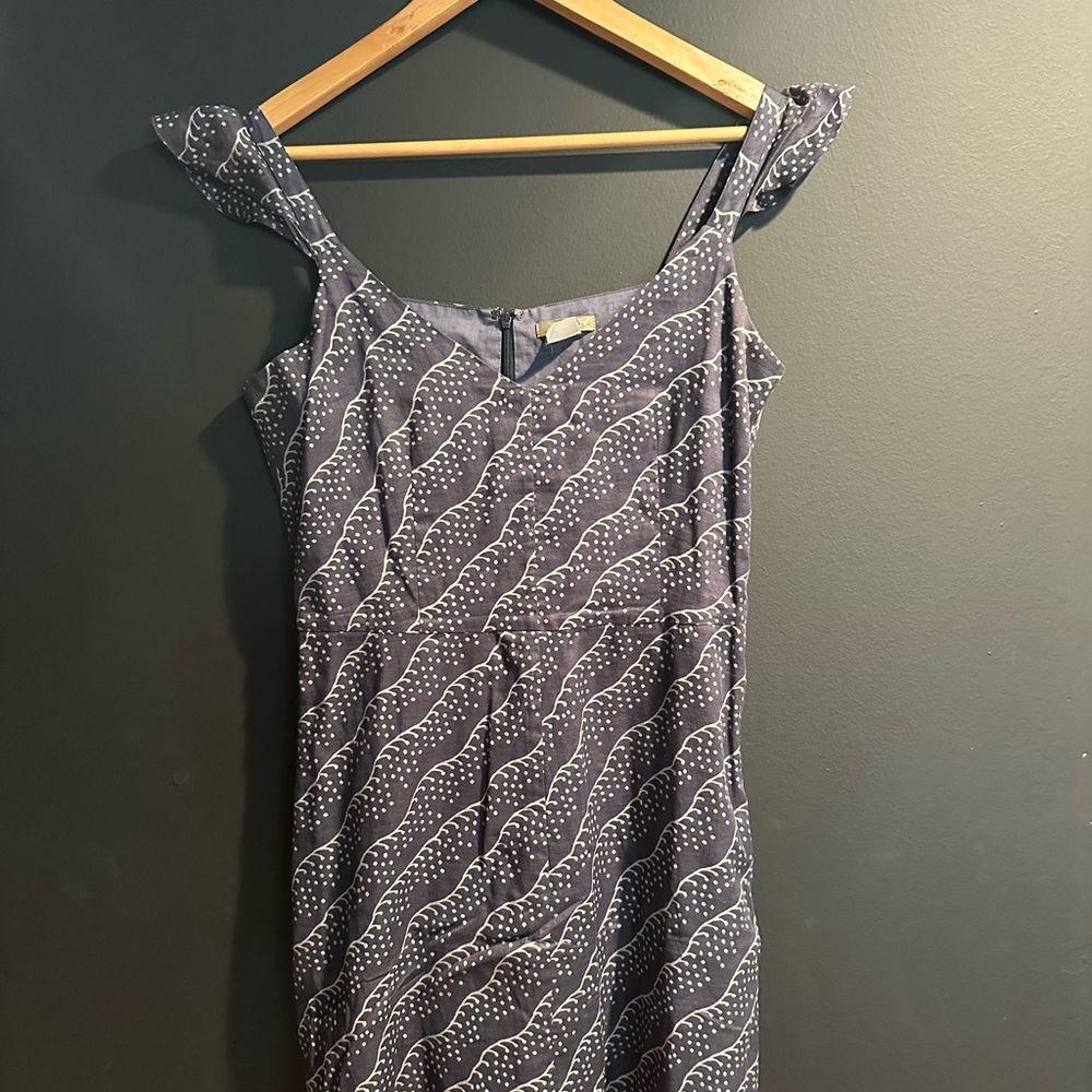 JCrew Elegant Blue Patterned Dress